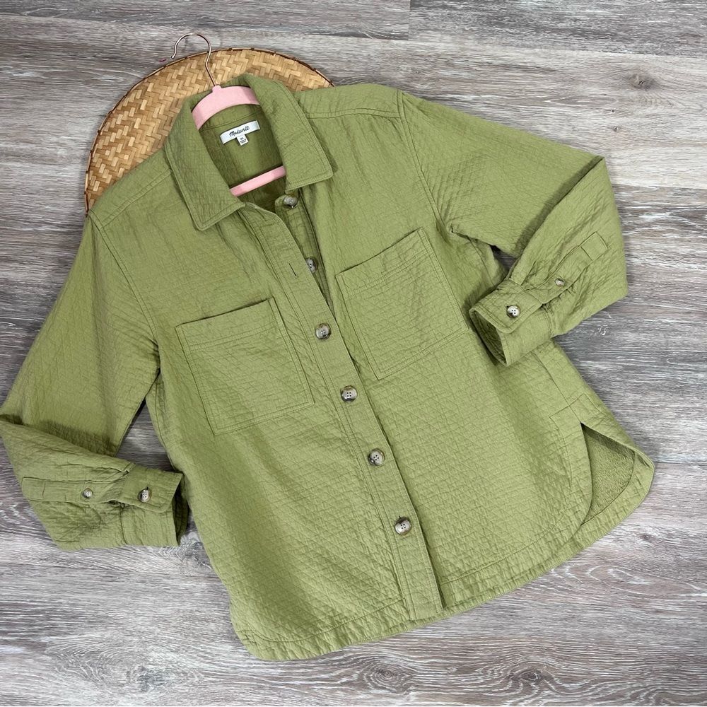 Madewell Green Diamond quilted shacket‎